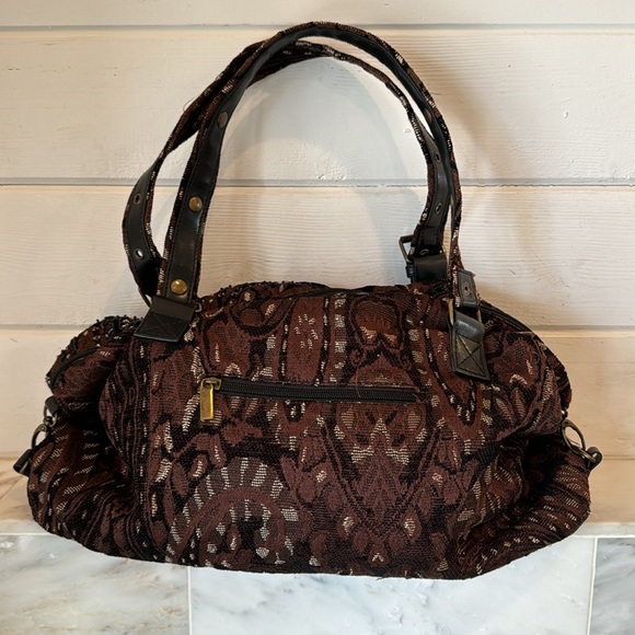 Unbranded Brown & Black Bohemian Beaded Tote Bag with Double Shoulder Staps - Picture 15 of 15